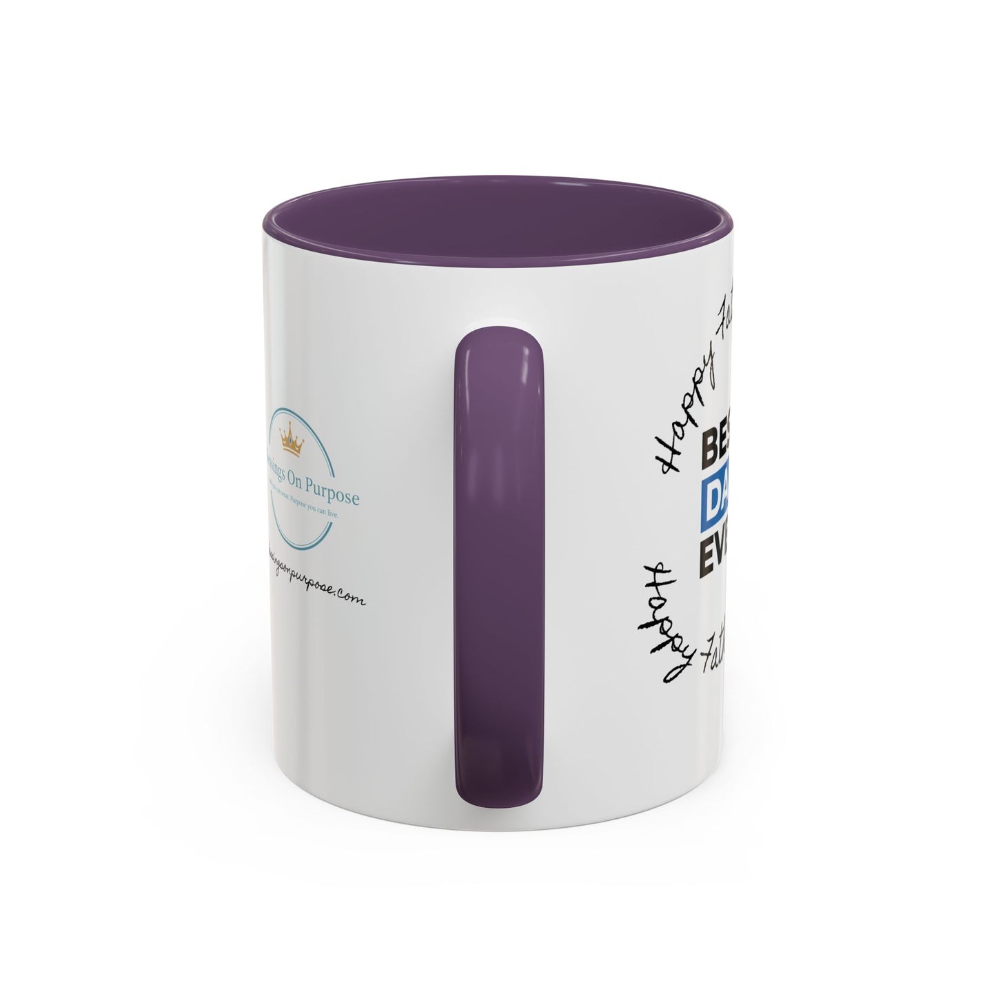 Best Dad Ever Accent Coffee Mug — "Loved by Your Kids, Led by God" Father's Day Gift