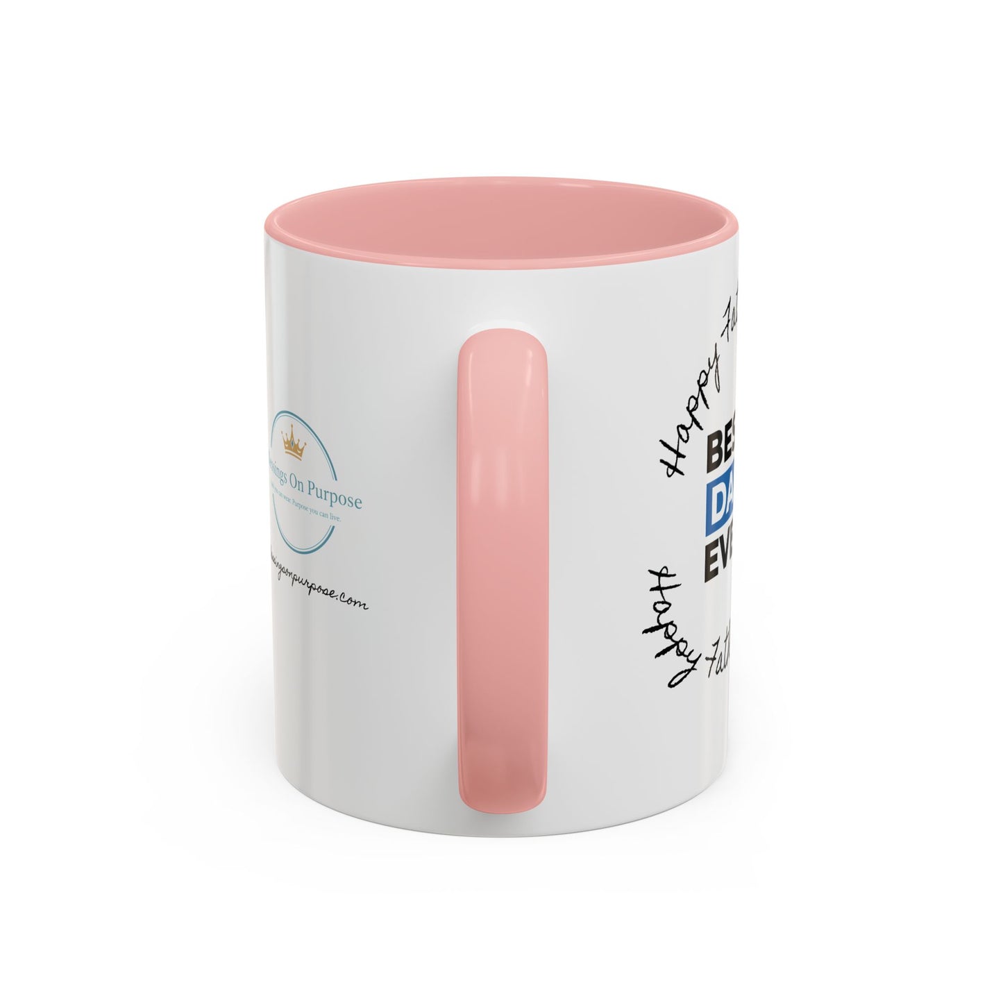 Best Dad Ever Accent Coffee Mug — "Loved by Your Kids, Led by God" Father's Day Gift