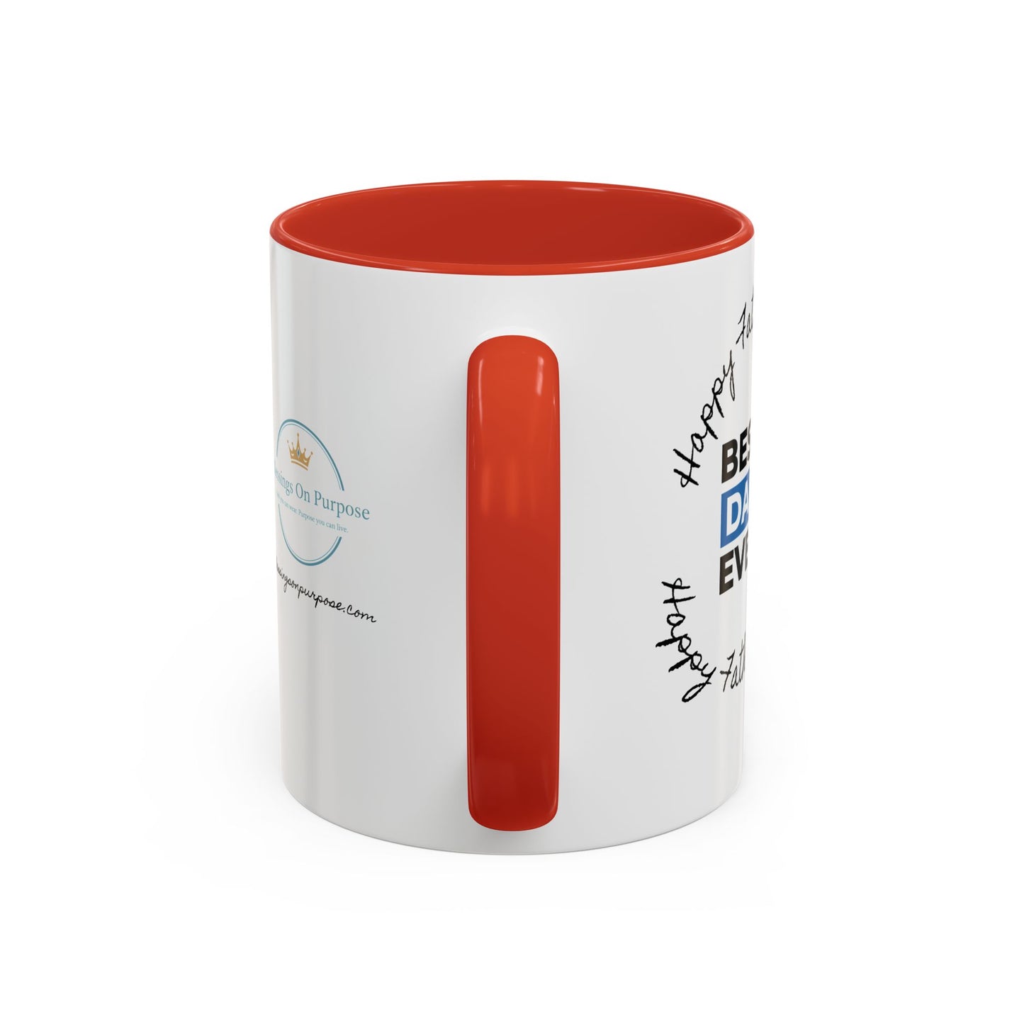 Best Dad Ever Accent Coffee Mug — "Loved by Your Kids, Led by God" Father's Day Gift