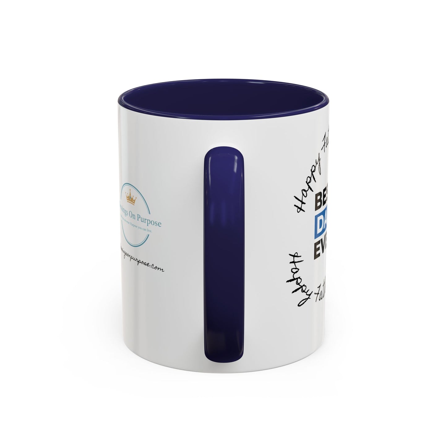 Best Dad Ever Accent Coffee Mug — "Loved by Your Kids, Led by God" Father's Day Gift