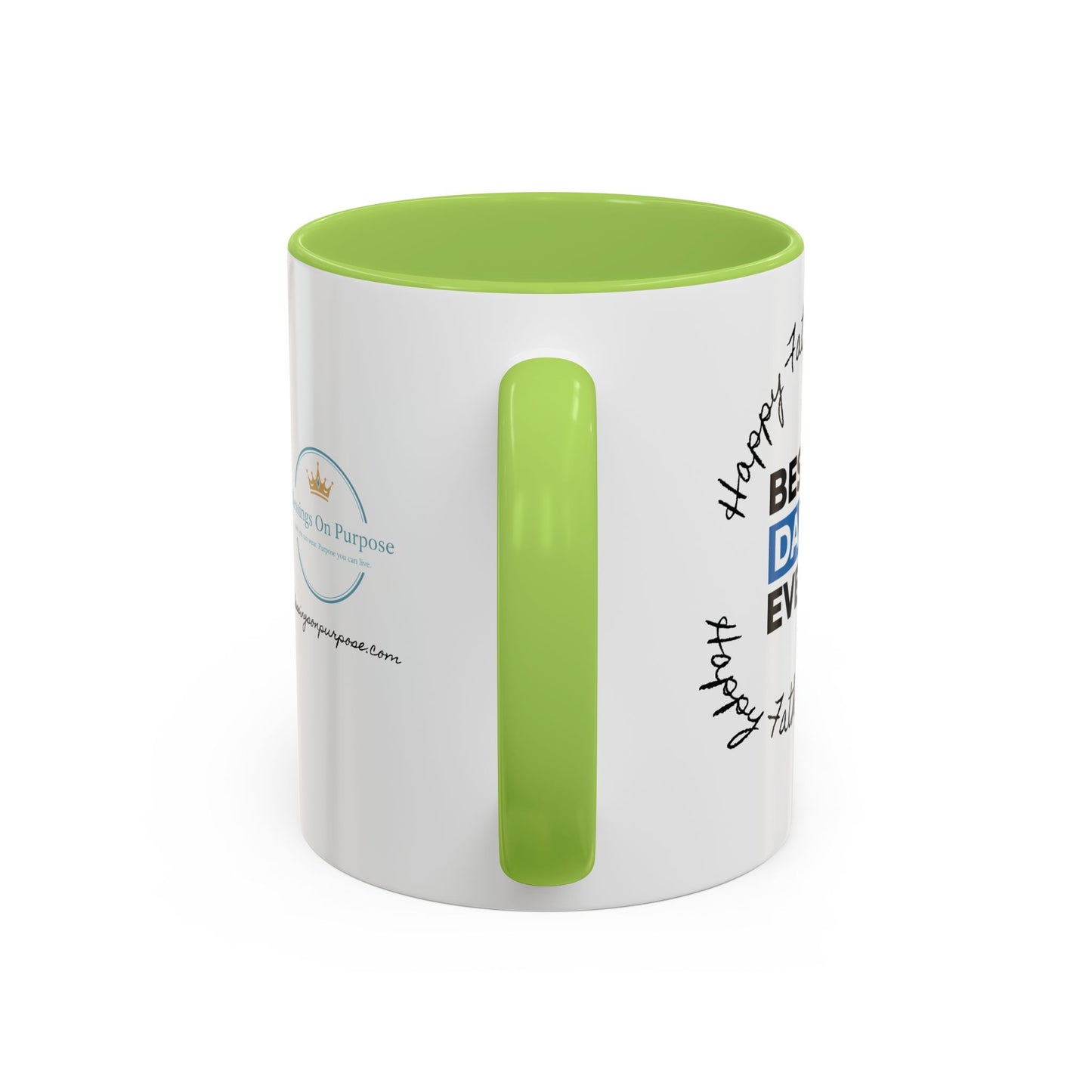 Best Dad Ever Accent Coffee Mug — "Loved by Your Kids, Led by God" Father's Day Gift