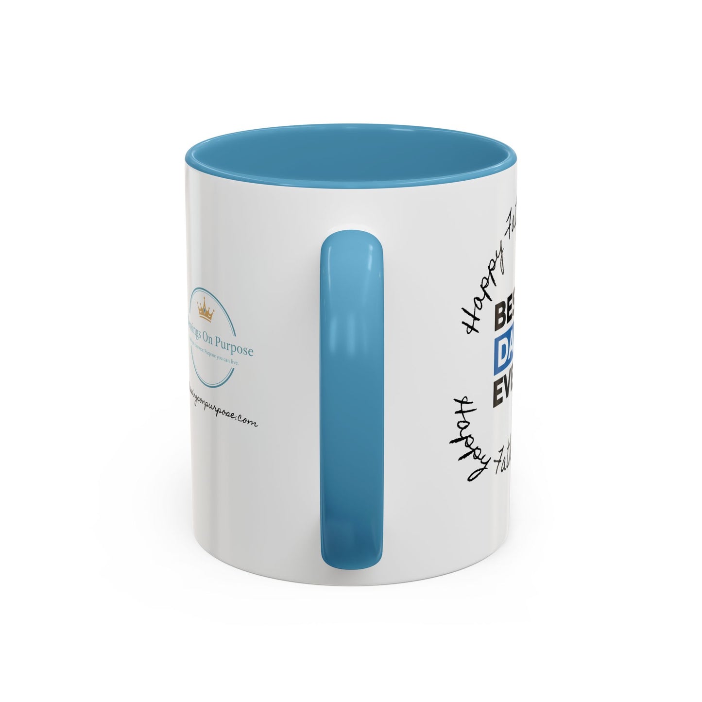 Best Dad Ever Accent Coffee Mug — "Loved by Your Kids, Led by God" Father's Day Gift