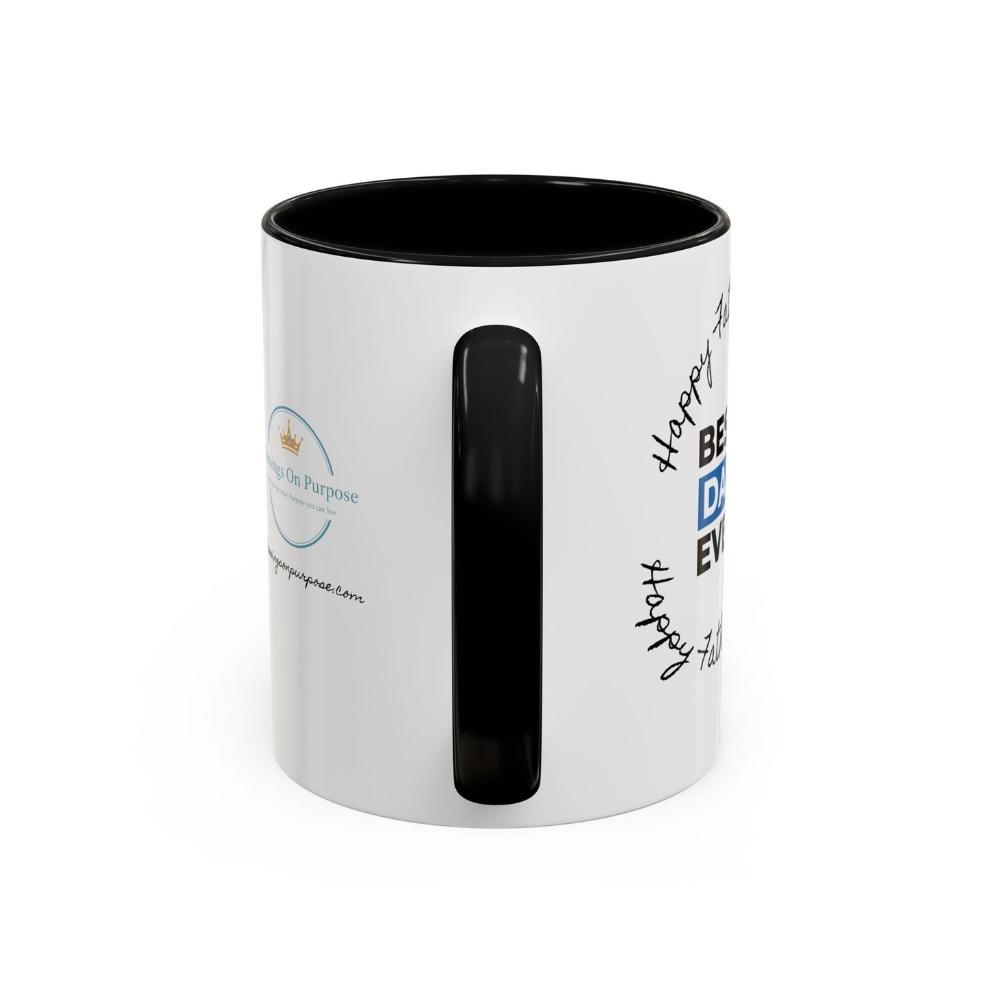 Best Dad Ever Accent Coffee Mug — "Loved by Your Kids, Led by God" Father's Day Gift