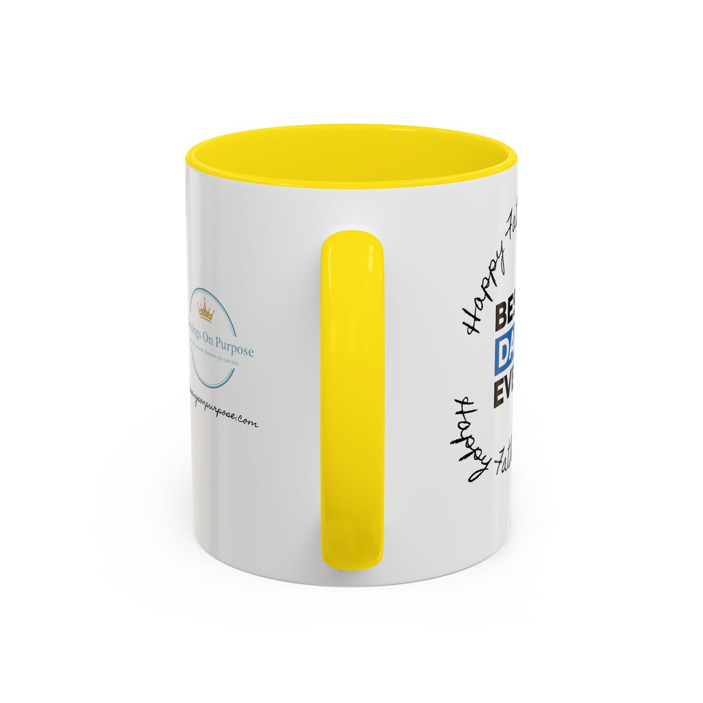 Best Dad Ever Accent Coffee Mug — "Loved by Your Kids, Led by God" Father's Day Gift