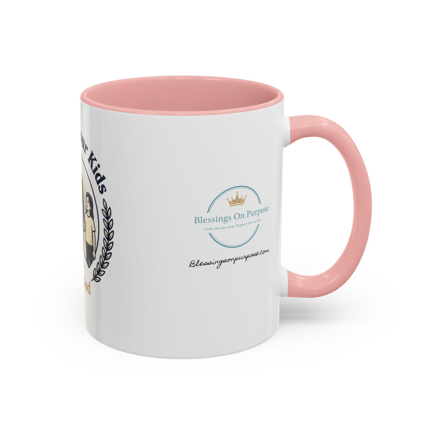 Best Dad Ever Accent Coffee Mug — "Loved by Your Kids, Led by God" Father's Day Gift