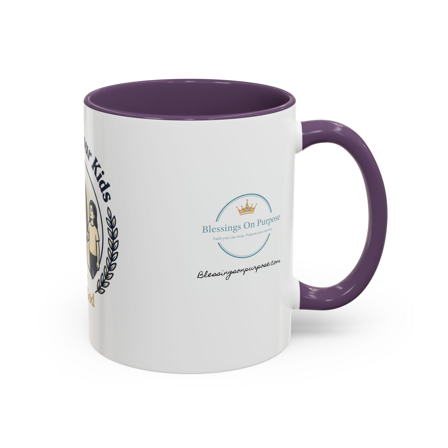 Best Dad Ever Accent Coffee Mug — "Loved by Your Kids, Led by God" Father's Day Gift