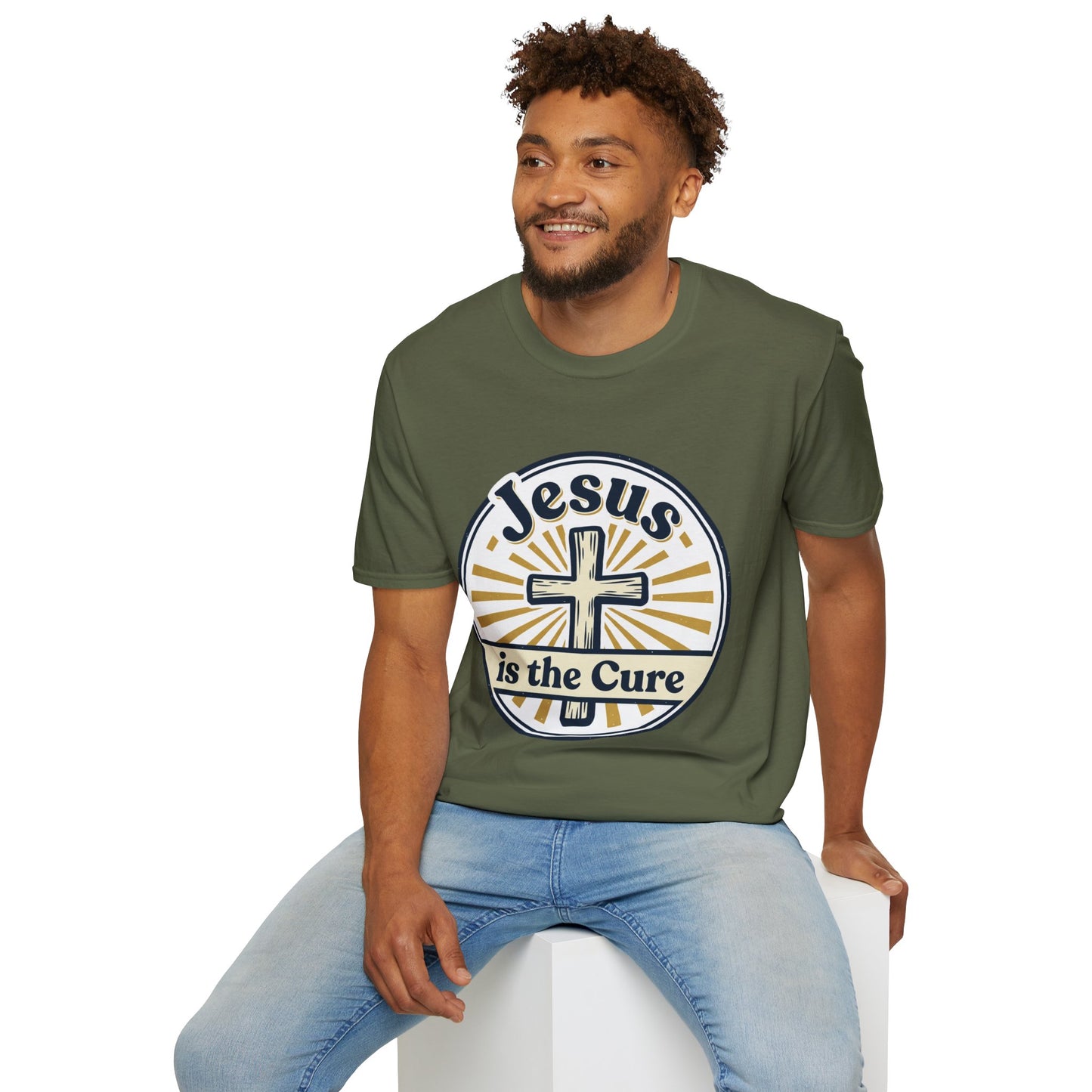 Jesus Is the Cure T-Shirt — Christian Cross Faith Tee