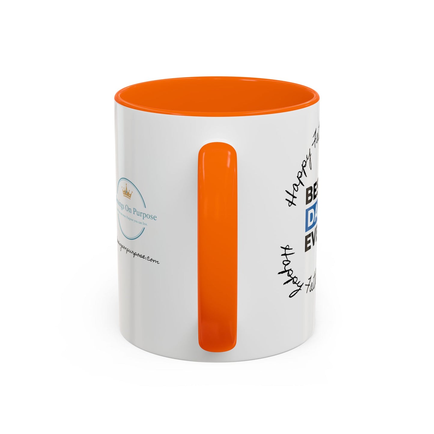 Best Dad Ever Accent Coffee Mug — "Loved by Your Kids, Led by God" Father's Day Gift