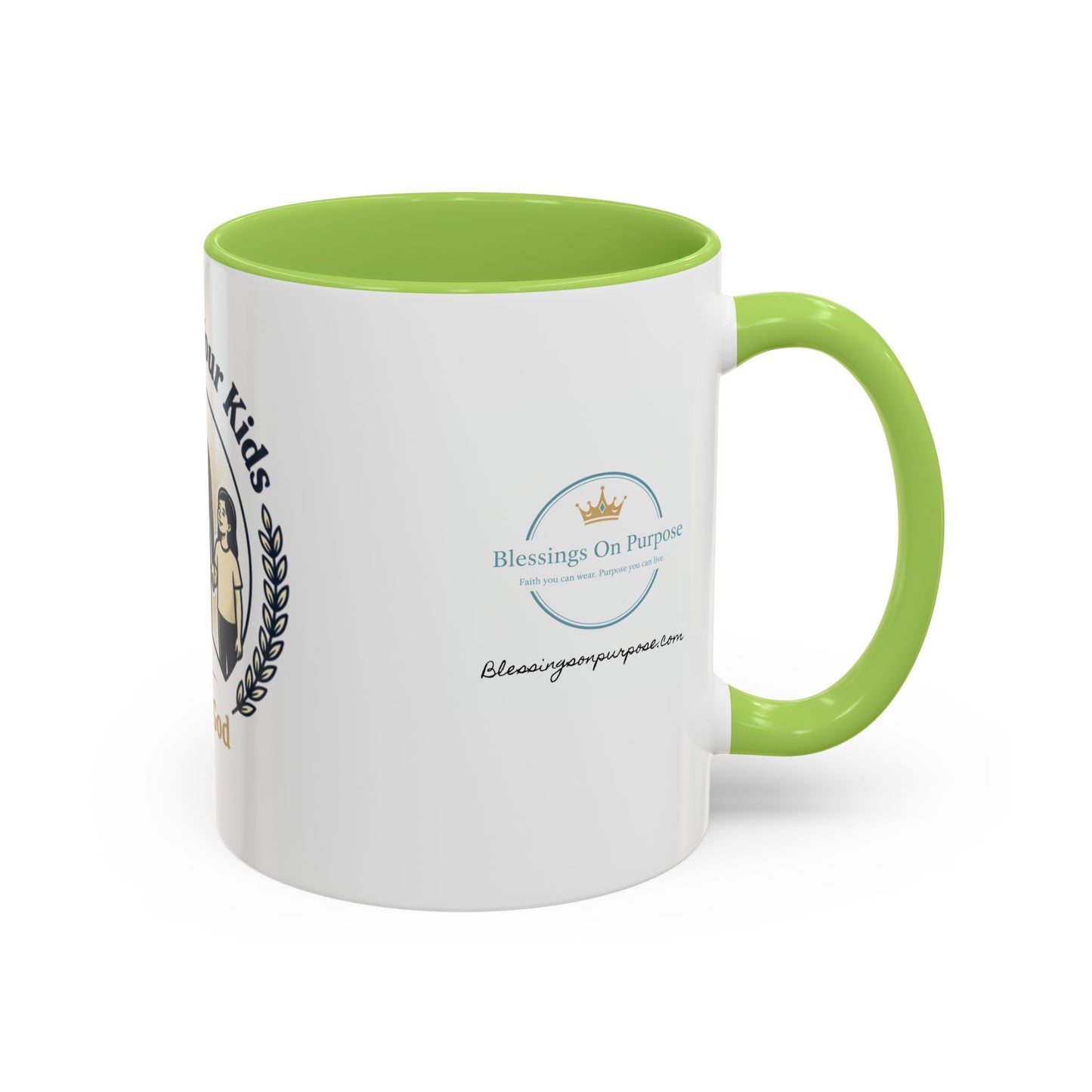 Best Dad Ever Accent Coffee Mug — "Loved by Your Kids, Led by God" Father's Day Gift